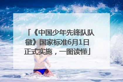 《中国少年先锋队队徽》国家标准6月1日正式实施，一图读懂