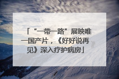 “一带一路”展映唯一国产片，《好好说再见》深入疗护病房