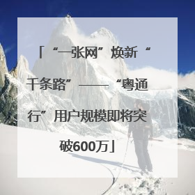 “一张网”焕新“千条路”——“粤通行”用户规模即将突破600万