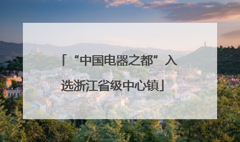 “中国电器之都”入选浙江省级中心镇