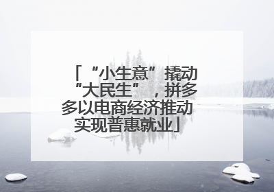 “小生意”撬动“大民生”，拼多多以电商经济推动实现普惠就业