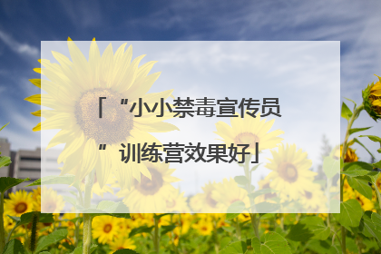 “小小禁毒宣传员”训练营效果好
