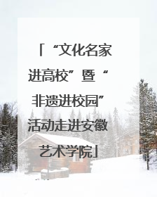 “文化名家进高校”暨“非遗进校园”活动走进安徽艺术学院