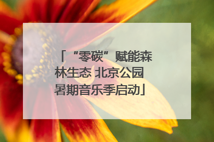 “零碳”赋能森林生态 北京公园暑期音乐季启动