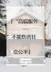 “高端服务”不能伤害社会公平