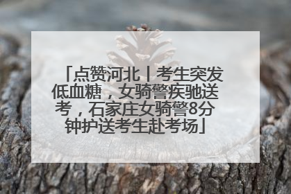 点赞河北丨考生突发低血糖，女骑警疾驰送考，石家庄女骑警8分钟护送考生赴考场