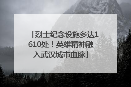烈士纪念设施多达1610处！英雄精神融入武汉城市血脉