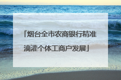 烟台全市农商银行精准滴灌个体工商户发展