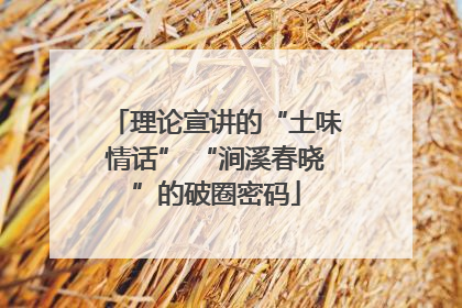 理论宣讲的“土味情话” “涧溪春晓”的破圈密码