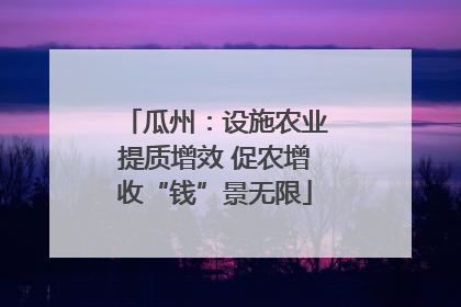 瓜州：设施农业提质增效 促农增收“钱”景无限