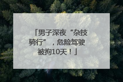 男子深夜“杂技骑行”，危险驾驶被拘10天！