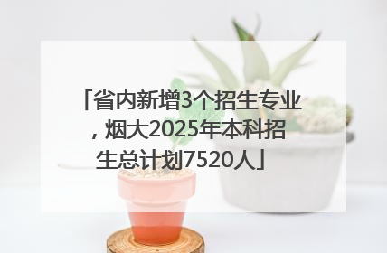 省内新增3个招生专业，烟大2025年本科招生总计划7520人