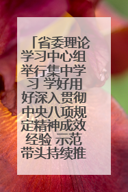 省委理论学习中心组举行集中学习 学好用好深入贯彻中央八项规定精神成效经验 示范带头持续推动全省学习教育走深走实