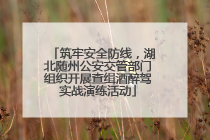 筑牢安全防线，湖北随州公安交管部门组织开展查缉酒醉驾实战演练活动