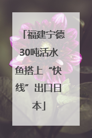 福建宁德30吨活水鱼搭上“快线”出口日本