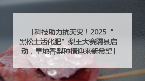 科技助力抗天灾！2025“黑松土活化肥”梨王大赛隰县启动，旱地香梨种植迎来新希望