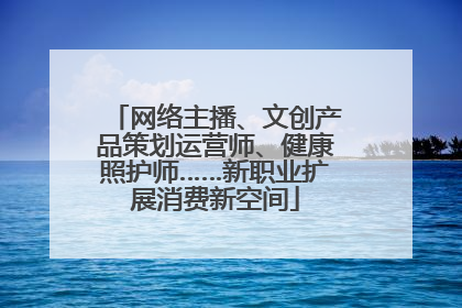 网络主播、文创产品策划运营师、健康照护师……新职业扩展消费新空间