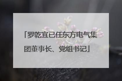 罗乾宜已任东方电气集团董事长、党组书记