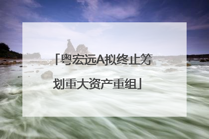 粤宏远A拟终止筹划重大资产重组