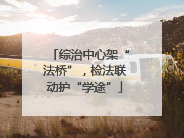 综治中心架“法桥”，检法联动护“学途”