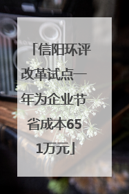 信阳环评改革试点一年为企业节省成本651万元