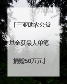 三亚助农公益基金获最大单笔捐赠50万元