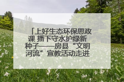 上好生态环保思政课 播下守水护绿新种子——房县“文明河流”宣教活动走进八一希望小学