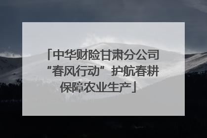 中华财险甘肃分公司“春风行动”护航春耕 保障农业生产