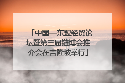 中国—东盟经贸论坛暨第三届链博会推介会在吉隆坡举行