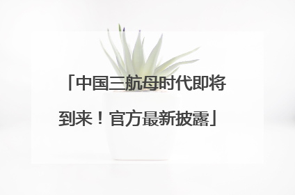 中国三航母时代即将到来！官方最新披露