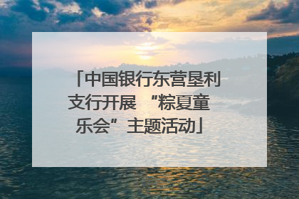 中国银行东营垦利支行开展 “粽夏童乐会”主题活动