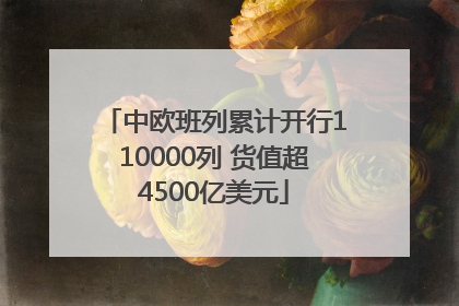 中欧班列累计开行110000列 货值超4500亿美元