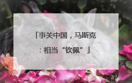 事关中国，马斯克：相当“钦佩”