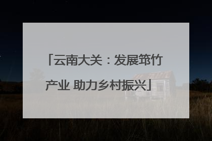 云南大关：发展筇竹产业 助力乡村振兴