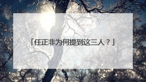 任正非为何提到这三人？