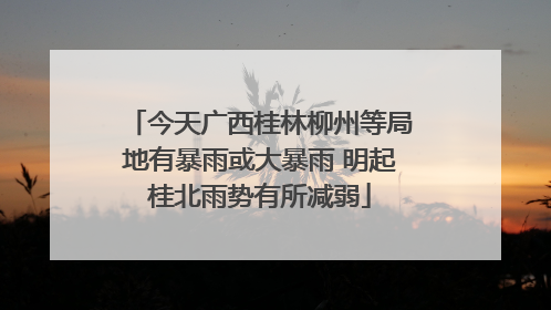 今天广西桂林柳州等局地有暴雨或大暴雨 明起桂北雨势有所减弱