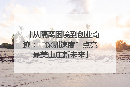 从隔离困境到创业奇迹：“深圳速度”点亮最美山庄新未来