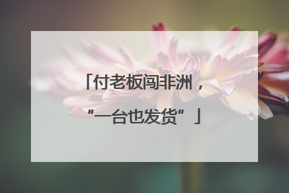 付老板闯非洲，“一台也发货”