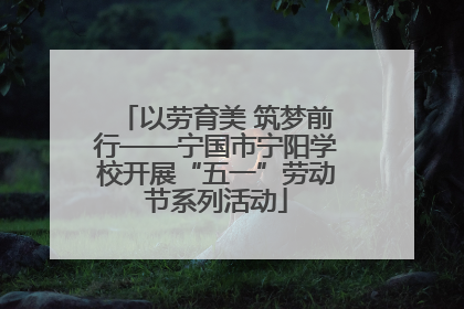 以劳育美 筑梦前行——宁国市宁阳学校开展“五一”劳动节系列活动