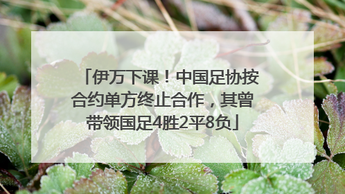 伊万下课！中国足协按合约单方终止合作，其曾带领国足4胜2平8负