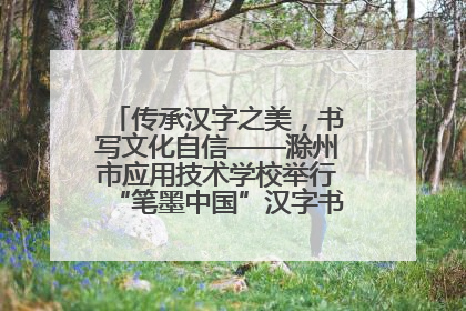 传承汉字之美，书写文化自信——滁州市应用技术学校举行“笔墨中国”汉字书写比赛表彰大会