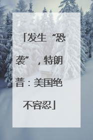 发生“恐袭”，特朗普：美国绝不容忍