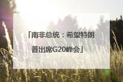 南非总统：希望特朗普出席G20峰会
