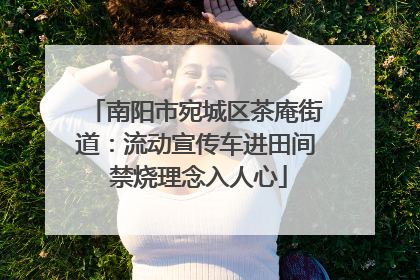 南阳市宛城区茶庵街道：流动宣传车进田间 禁烧理念入人心