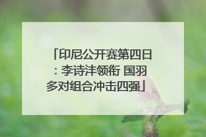 印尼公开赛第四日：李诗沣领衔 国羽多对组合冲击四强