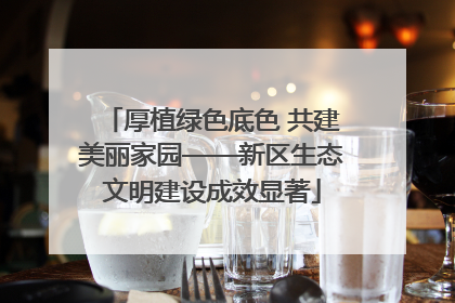 厚植绿色底色 共建美丽家园——新区生态文明建设成效显著