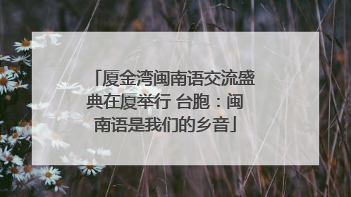 厦金湾闽南语交流盛典在厦举行 台胞：闽南语是我们的乡音