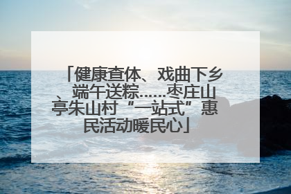 健康查体、戏曲下乡、端午送粽……枣庄山亭朱山村“一站式”惠民活动暖民心