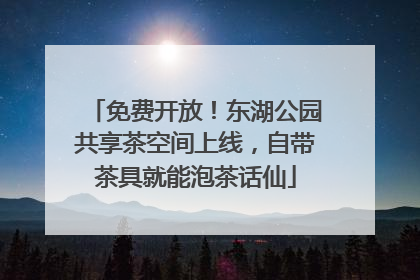 免费开放！东湖公园共享茶空间上线，自带茶具就能泡茶话仙
