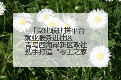 党建联建搭平台 就业服务进社区——青岛西海岸新区政社携手打造“零工之家”就业服务新阵地